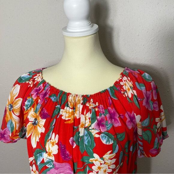 Cynthia Rowley Floral Off The Shoulder Hawaiian Style Top Women's Size XS - Picture 9 of 14